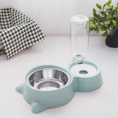 FBK EMPIRE Dog & Cat Bowl With Bottle Set Replaceable Water Bottle Premium PP Plastic 255 ml Bottle(Pack of 1, Light Blue, Plastic)
