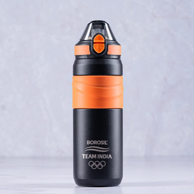 BOROSIL 560 ml Steel Flask(Pack of 1, Black)