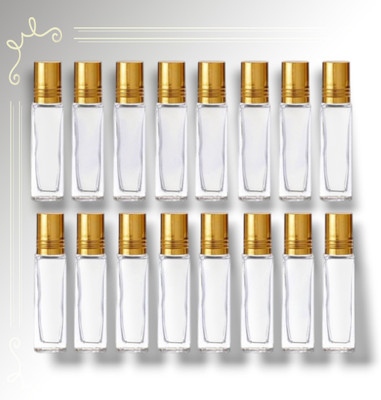 A to z collection 6 ml Glass Bottle(Pack of 16, Clear)