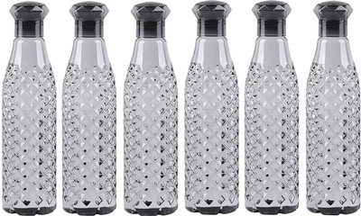 Anzal 1000 ml Plastic Bottle(Pack of 6, Black)
