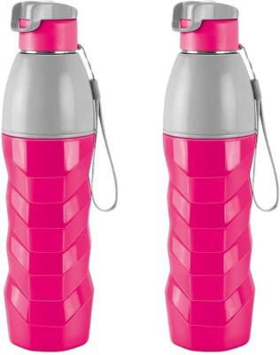 MILTON Steel Racer 900 630 ml Bottle(Pack of 2, Pink, Steel)