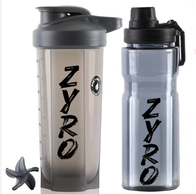 ZYRO Combo Multi-color Gym Shaker for Protein Shake I Sipper Bottles 750 ml Shaker(Pack of 2, Black, Plastic)