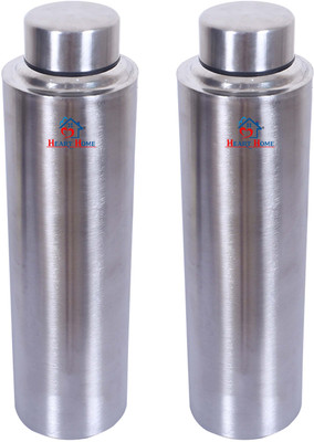 Heart Home 1000 ml Steel Bottle(Pack of 2, Silver)