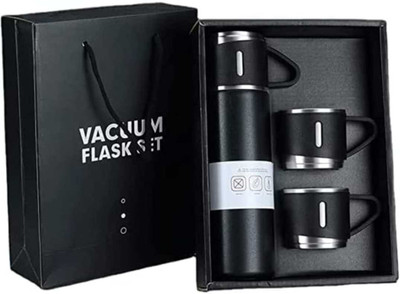 glowup 500 ml Steel Flask(Pack of 1, Black, Grey, Pink, Silver, Blue, Green)