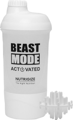 Nutrigize 600 ml Plastic Shaker(Pack of 1, White)