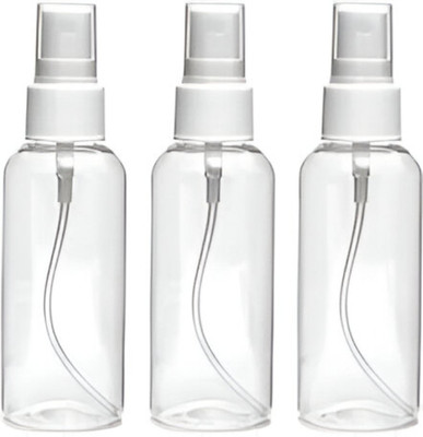 nsb herbals Plastic Refillable Reusable Fine Mist Spray Bottle with Dust Cap 100 ml Spray Bottle(Pack of 3, White, Plastic)