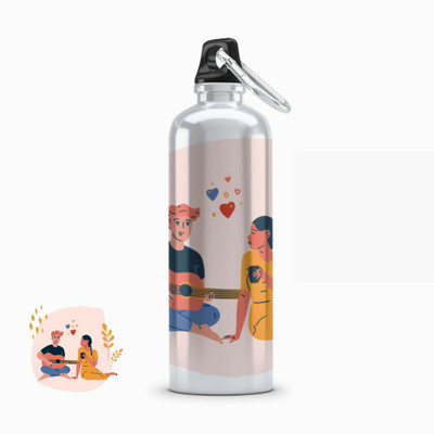 Vmakecustom 600 ml Aluminium Sipper(Pack of 1, White)