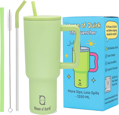 HOUSE OF QUIRK 1200 ml Steel Bottle(Pack of 1, Green)