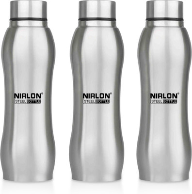 NIRLON 1000 ml Steel Bottle(Pack of 3, Silver)