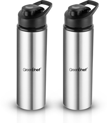 Greenchef Stainless Steel Quench Water bottle Pack of 2 900ML 900 ml Bottle(Pack of 2, Silver, Steel)