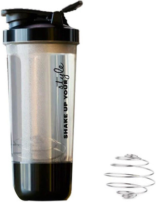 STOMAKI 600 ml Plastic Shaker(Pack of 1, Black)