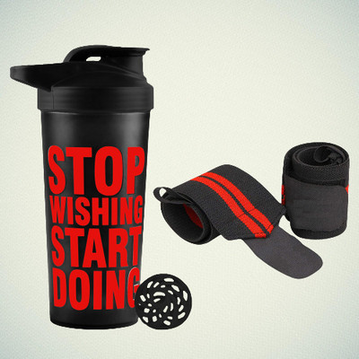 TRUE INDIAN 700 ml Plastic Shaker(Pack of 2, Red)