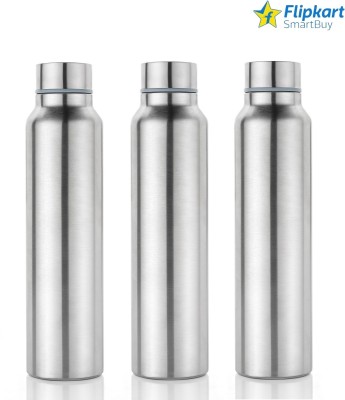 Flipkart SmartBuy SINGLE WALL STAINLESS STEEL FRIDGE WATERBOTTLE FOR DAILY USE IN HOME AND OFFICE 1000 ml Bottle(Pack of 3, Silver, Steel)