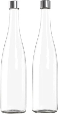 Glassbunny 750 ml Glass Bottle(Pack of 2, Clear)