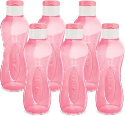 MILTON I Go Flip Plastic Water Bottle Set of 6, 750 ml Each, Pink 750 ml Bottle(Pack of 6, Pink, Plastic)