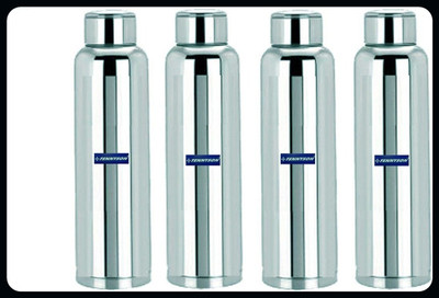 Trendblend 1000 ml Steel Bottle(Pack of 4, Silver)