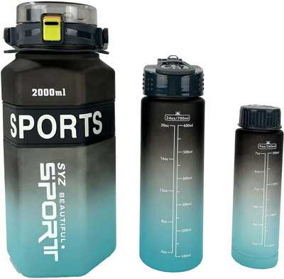 SYZ 2000 ml Plastic Bottle(Pack of 1, Black, Green)