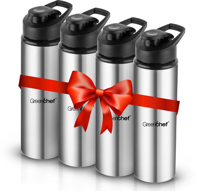 Greenchef Flex Stainless Steel 900 Ml Bottle  (Pack Of 4, Silver, Steel) For Rs. 549 @ 39 %