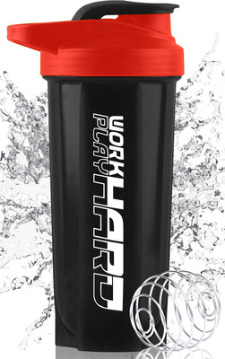 ZYRO 700 ml Plastic Shaker(Pack of 1, Black, Red)