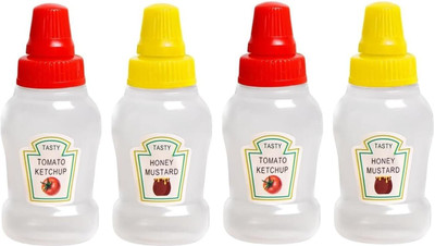 Atipriya 4 Pcs 25ml Mini Ketchup Bottles 25 ml Bottle(Pack of 4, Multicolor, Plastic)