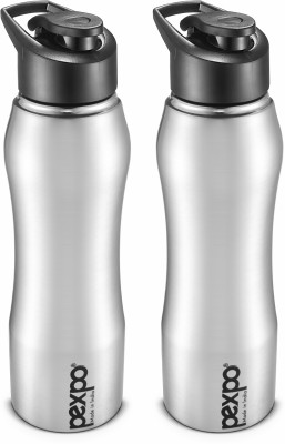 pexpo 750 ml Sports and Hiking Stainless Steel Water Bottle, Bistro 750 ml Bottle(Pack of 2, Silver, Steel)