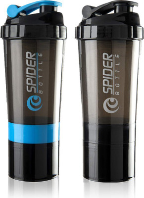 TRUE INDIAN 500 ml Plastic Shaker(Pack of 2, Blue, Black)