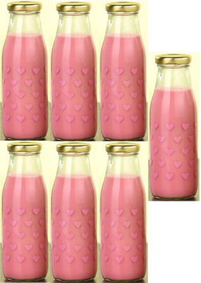 AFAST 300 ml Glass Bottle(Pack of 7, Clear, Pink)