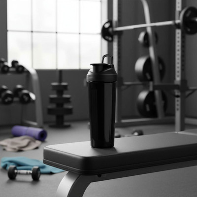 SCL Steelo 700 ml PET, Plastic Shaker(Pack of 1, Black)