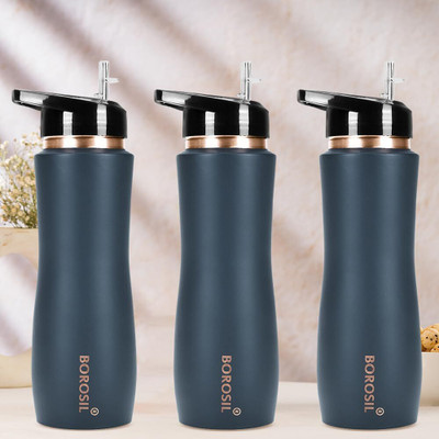 BOROSIL 750 ml Copper Sipper(Pack of 3, Grey)