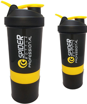 TRUE INDIAN 500 ml Plastic Shaker(Pack of 2, Yellow)