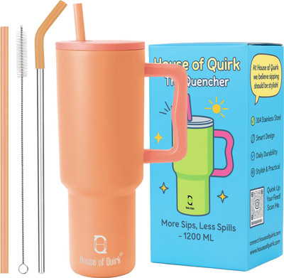 HOUSE OF QUIRK 1200 ml Steel Bottle(Pack of 1, Orange)