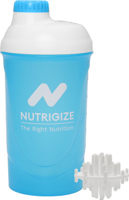 Nutrigize 600 ml Plastic Shaker(Pack of 1, Light Blue)