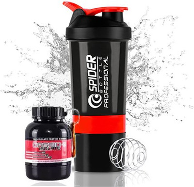 kidducollection 500 ml Plastic Shaker(Pack of 2, Red, Black)