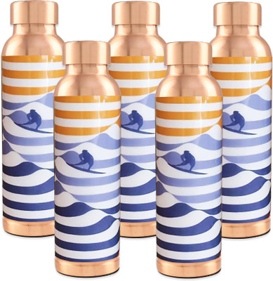 KUBER INDUSTRIES 950 ml Copper Bottle(Pack of 5, Multicolor)