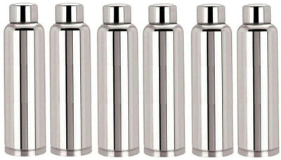 Steelo classic 1000 ml Steel Bottle(Pack of 6, Silver)