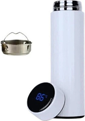 apparelstory Smart LED Temperature Display Water Bottle (White) 500 ml Bottle(Pack of 1, White, Steel)