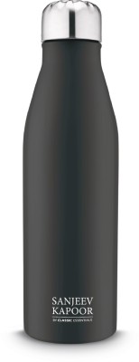 Classic Essentials Stainless Steel Agua Water Bottle For Fridge, School, Home, Office, Travel, 1000 ml Bottle(Pack of 1, Black, Steel)