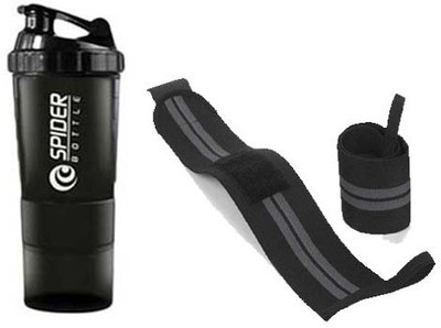 VK Sports 500 ml Plastic Shaker(Pack of 1, Black)