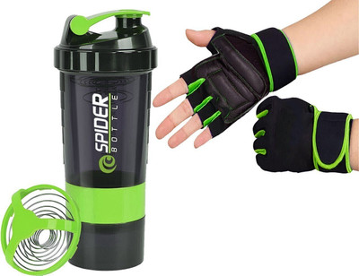 TRUE INDIAN 500 ml Plastic Shaker(Pack of 2, Green)