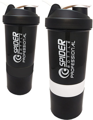 TRUE INDIAN 500 ml Plastic Shaker(Pack of 2, Black)