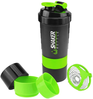 IKL Store 500 ml Plastic Shaker(Pack of 1, Green, Black)