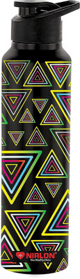 NIRLON 1000 ml Steel Bottle(Pack of 1, Black)