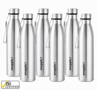 Snapple 1000 ml Steel Bottle(Pack of 6, Silver)