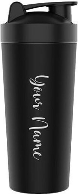 savri stainless steel hot/cold Insulated shaker bottle with your name engraved 750 ml Shaker(Pack of 1, Black, Steel)