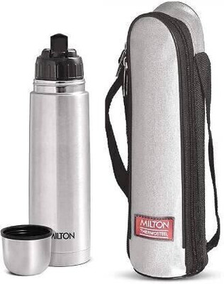 MILTON 1000 ml Steel Flask(Pack of 1, Silver)