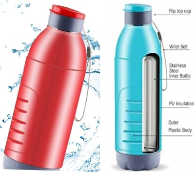 STYLO 003 750 ml Bottle(Pack of 2, Yellow, Red, Blue, Steel)