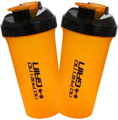 Piru 700 ml Plastic Shaker(Pack of 2, Orange)