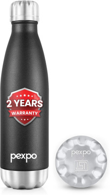 pexpo 500 ml Steel Flask(Pack of 1, Black)