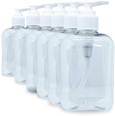 ShopCircuit Empty Plastic (Pump) Bottle for Lotion/Cream/Liquid/Soap Dispenser/Hand wash 250 ml Liquid Dispenser(White)
