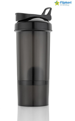 Flipkart SmartBuy NEW PROTEIN SHAKER IN BLACK COLOUR BEST SOLUTION FOR GYM AND EXCERCISE TIME 500 ml Shaker(Pack of 1, Black, Plastic)
